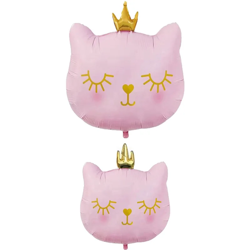 

Pink Smile Cat Head Foil Balloons Cute Kitty Helium Balloon Girl Birthday Party Decoration Supplie Kids Toy Baby Shower Globos