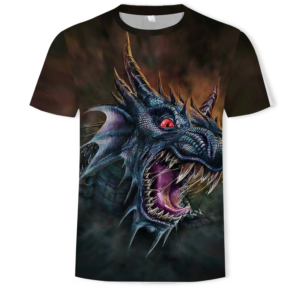 

Dragon 3D printed T-shirt for men and women, boys summer casual T-shirt, short-sleeved T-shirt, cool dragon T-shirt