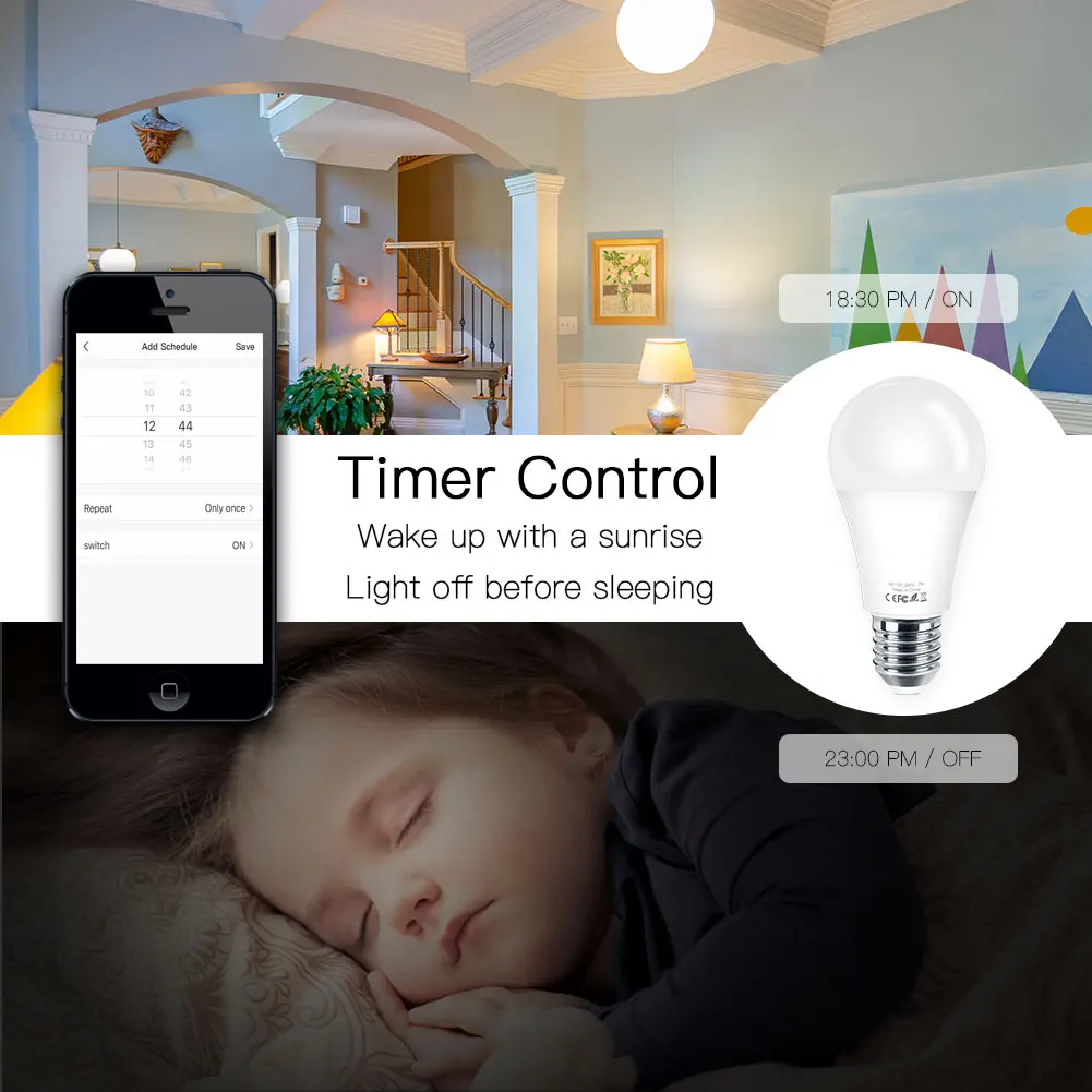 Умная лампа E27 с поддержкой Wi Fi 7 Вт RGB Smart Life|Управление умным домом| |