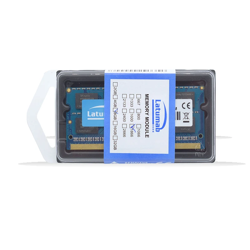 Latumab DDR3 DDR2 2 ГБ/4 ГБ/8 Гб оперативной памяти, 16 Гб встроенной памяти, DDR3 1066 МГц 1333 1600 МГц 1866 10600 12800 8500 Sodimm лэптоп ноутбук память модуль