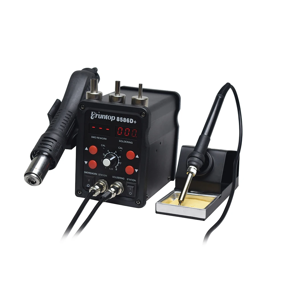 110/220 В 750 Вт 2 в 1 SMD оборудования паяльная станция Eruntop 8586 8586+ 8586D+ горячий воздух пистолет+ припой+ Нагревательный элемент