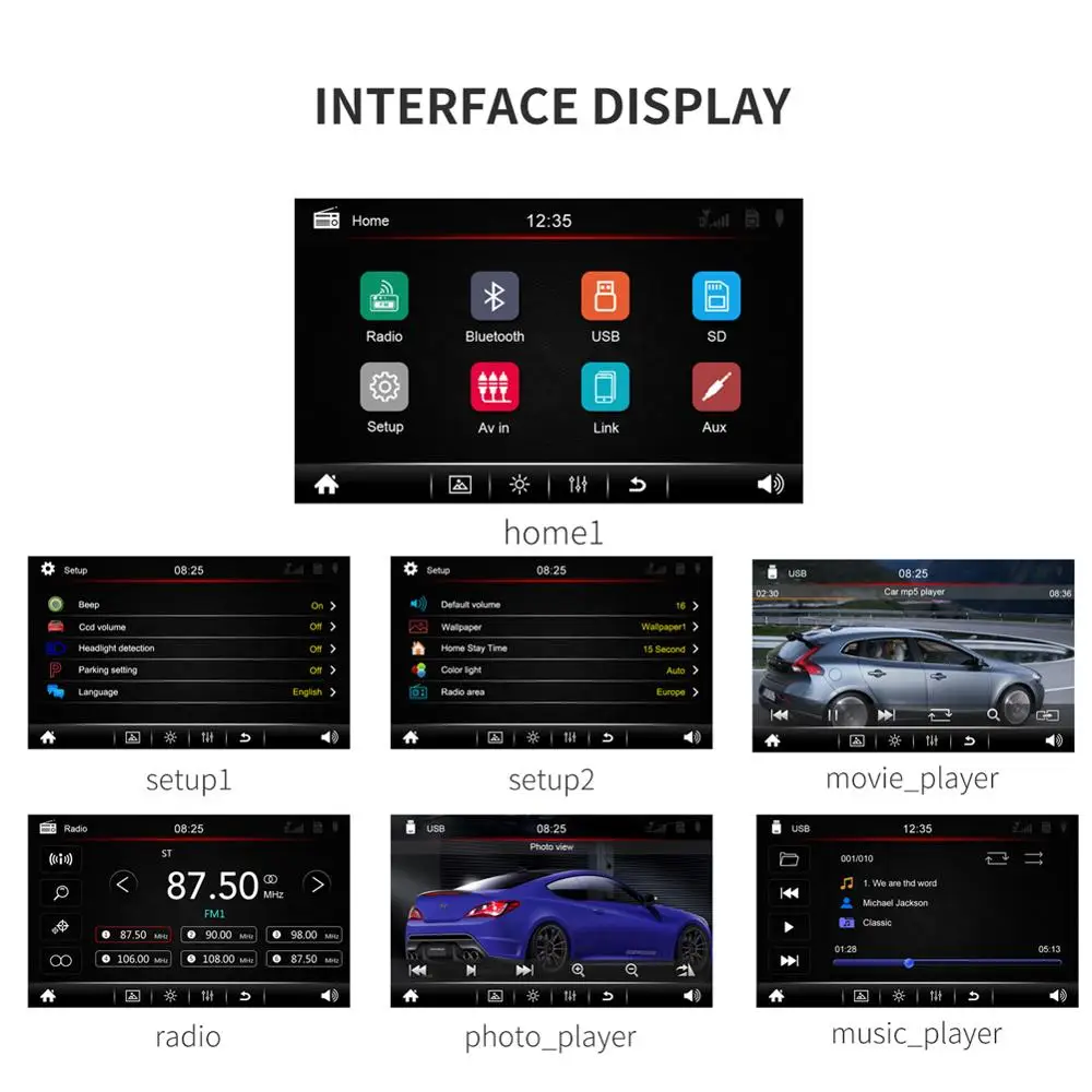 HD 7 inch Touch Screen Support Mobile Interconnection Car MP5 Player Bluetooth Hands-free Steerling Wheel Control Radio | Автомобили и