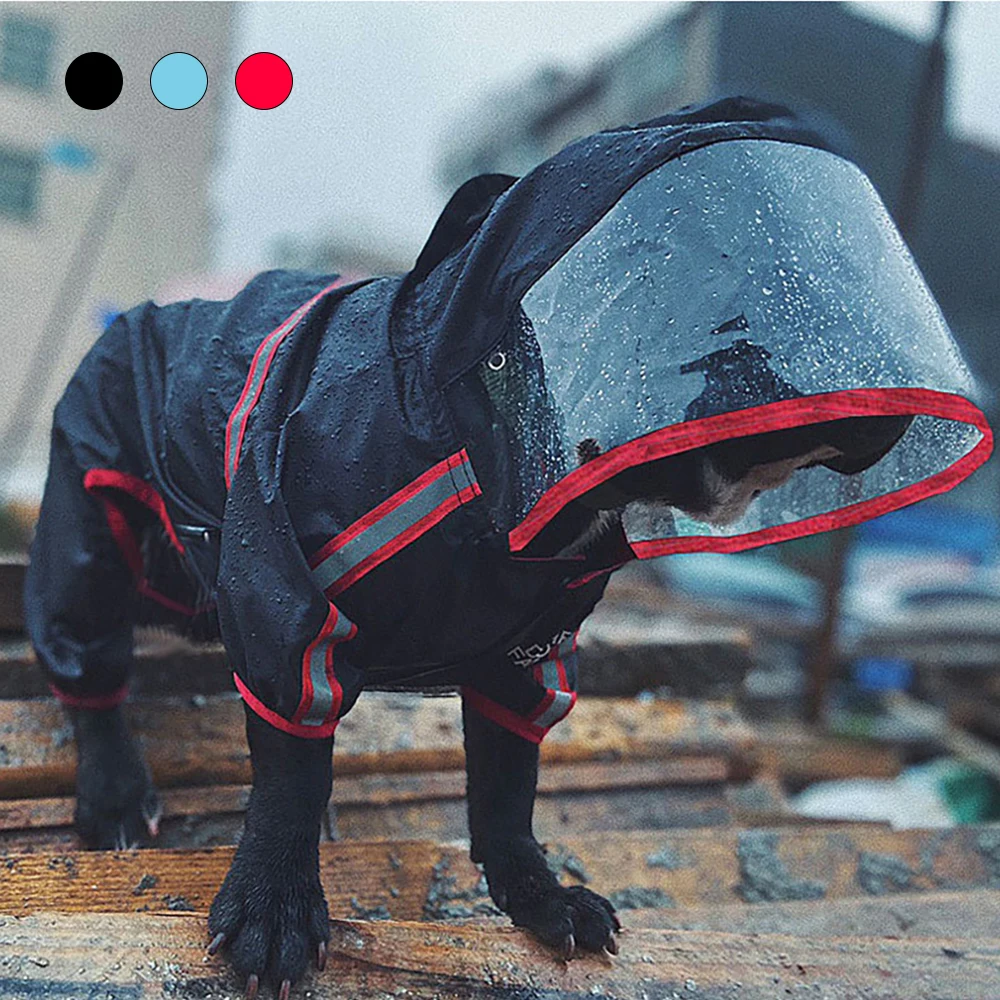 

Dog Raincoat Pet Waterproof Detachable Rain Jacket Water Resistant Overalls Clothes For Dogs Fashion Patterns Coat Rainy Day