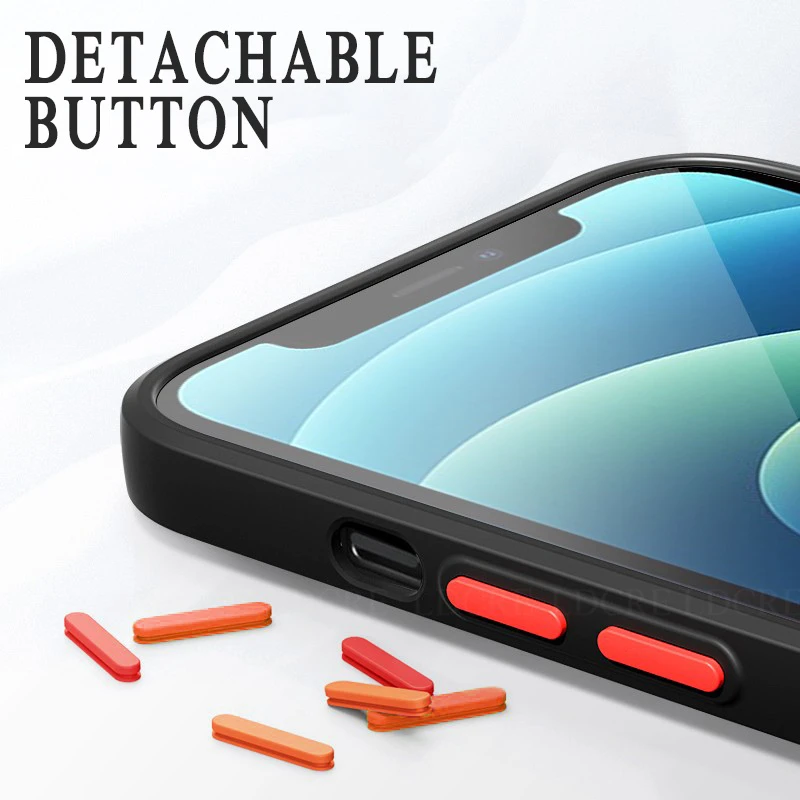 For iPhone 13 Pro Max Case for iPhone 13 Cover Silicone Matte Transparent PC Rubber Silm Soft Case For iPhone 13 Pro Max Case