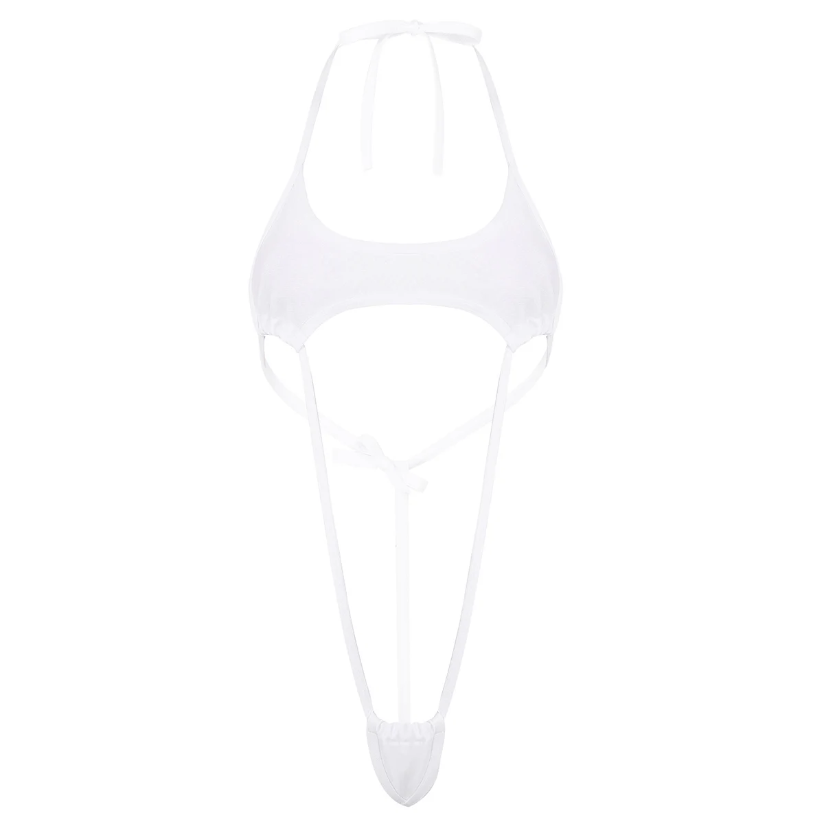 Женский цельный купальник монокини эротическое нижнее белье с лямкой на шее