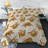 BlessLiving Sloth Quilt Cartoon Animal Bedspreads Brown Beding Set Full Size Branches Cool Blanket Lovely Home Decor Dropship 1