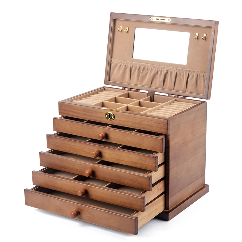 

Chinese classic jewelry box solid wood multi-layer large capacity jewelry box storage box