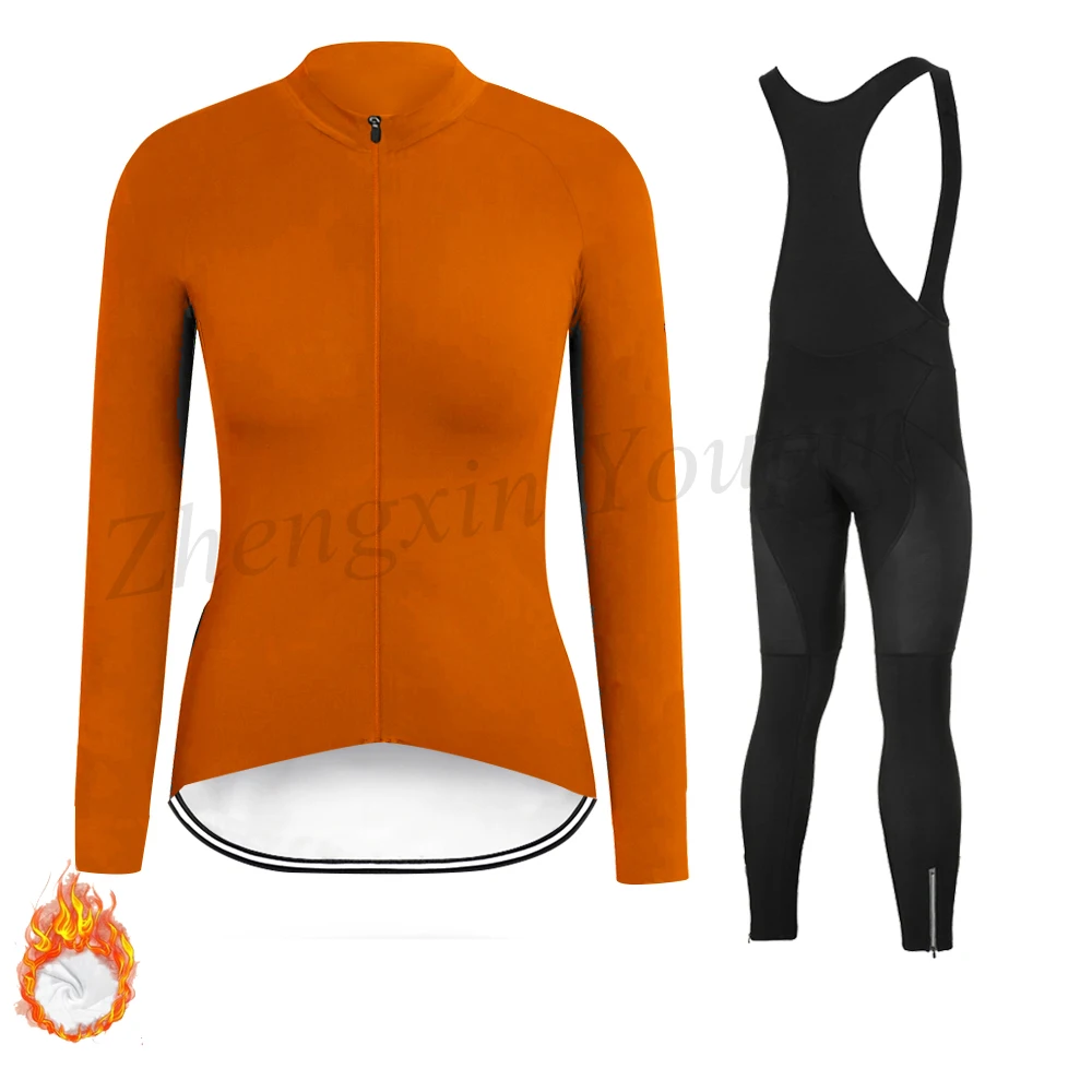 

Women Winter Long Sleeve Cycling Jersey Clothes Thermal Fleece Cycling Set Champion Clothing Mountain Bike Clothing