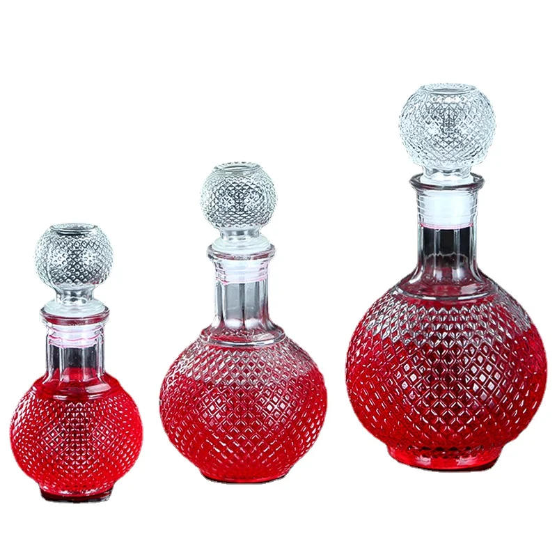 

Home Bar Round Ball Shape Crystal Whiskey Wine Beer Drinking Glass Bottle Decanter Whiskey Liquor Carafe Barware Tools BS50JJ