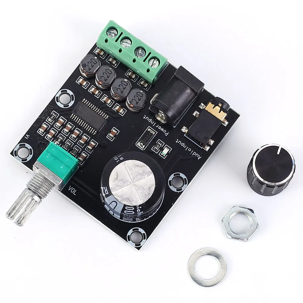 Digital Power Amplifier Board DC 9V 12V 24V Voice Audio Module Stereo 15W+15W | Электронные компоненты и