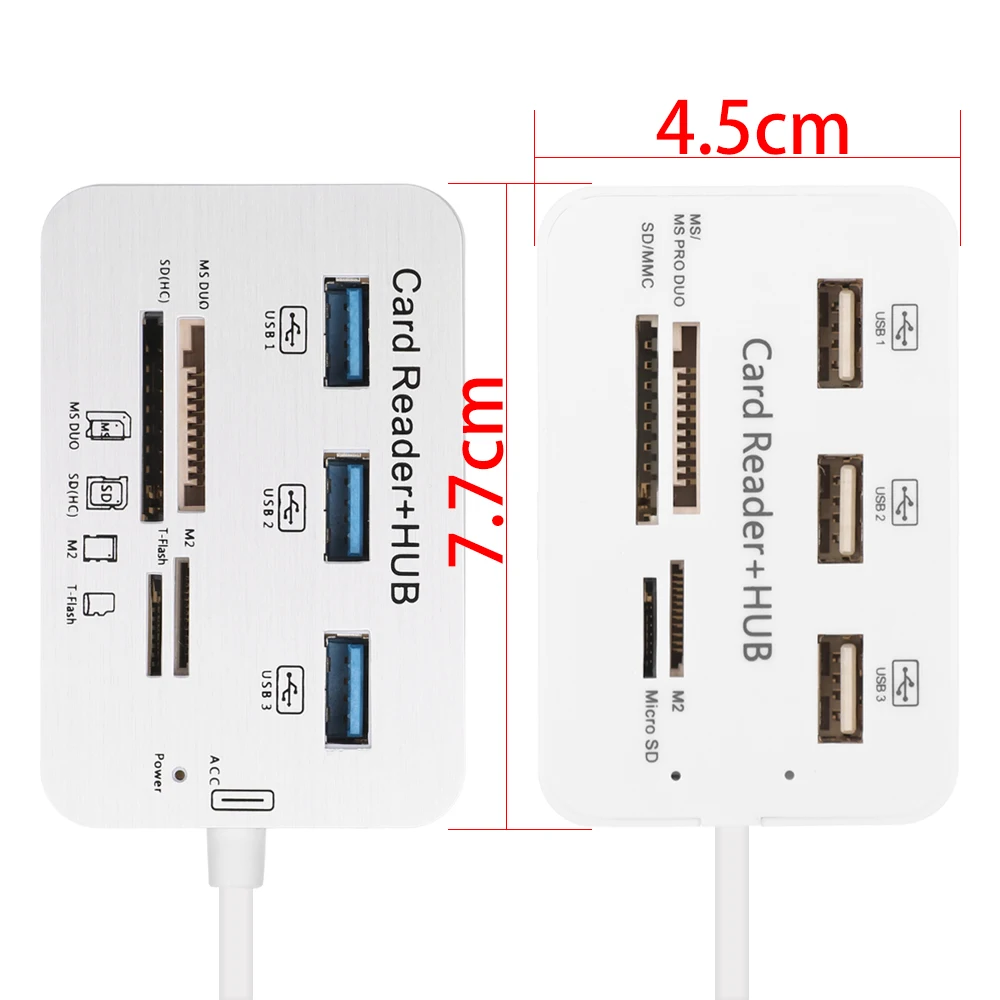 Новый Алюминий 3 Порты и разъёмы USB 0 хаб MS SD M2 TF мульти в 1 слот для карт памяти