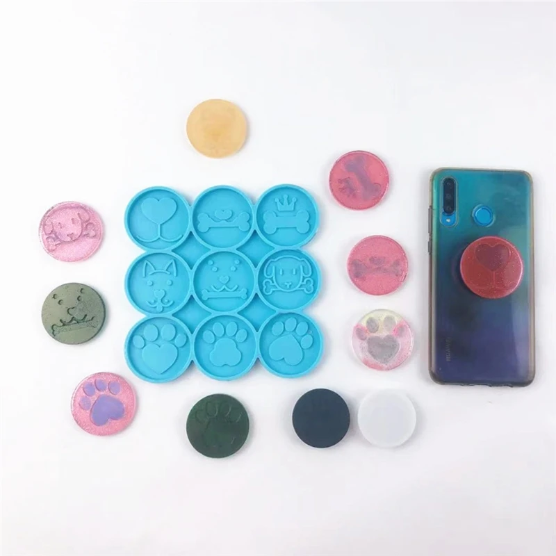 

Mobile Phone Holder Back Sticker Decorations Epoxy Resin Mold Cellphone Stand Mounts Casting Silicone Mould DIY Crafts Home U90F