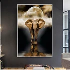 Скандинавские креативные настенные картины с изображением слона на холсте художественные принты животных черно-белые животные настенные картинки для гостиной