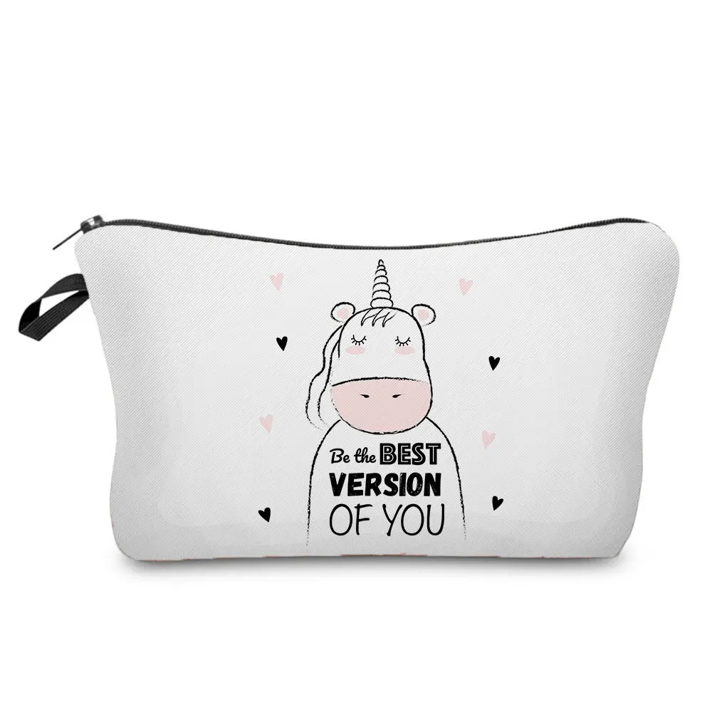 

New Fashion Printed Letter Cosmetics Organizer Bag Pretty Women's Makeup Bag Portable Storage Bags for Kids Small Pencil cases