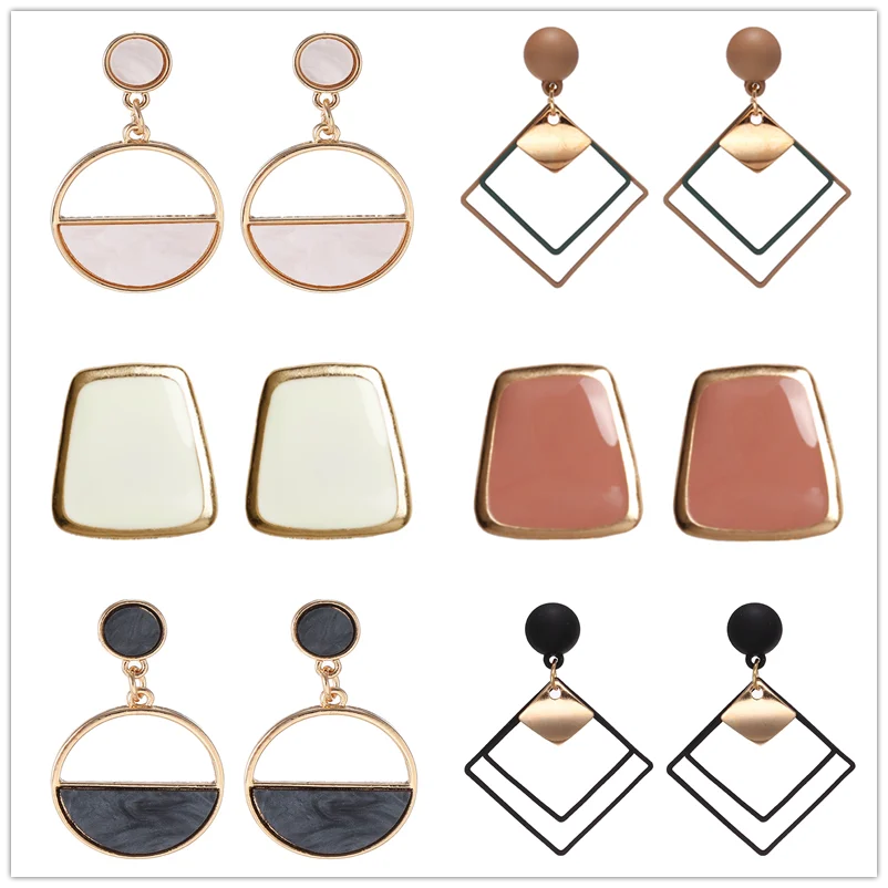 2019 Модные Простые геометрические металлические серьги ручной работы популярные