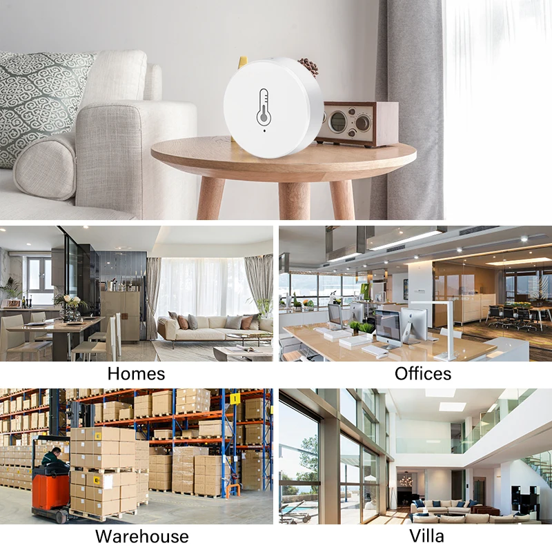 Умный датчик температуры и влажности Aubess Tuya ZigBee работает со шлюзом через Alexa Google