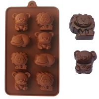 ice trays mould little hippo lion shaped chocolate mold food grade silicone fa
