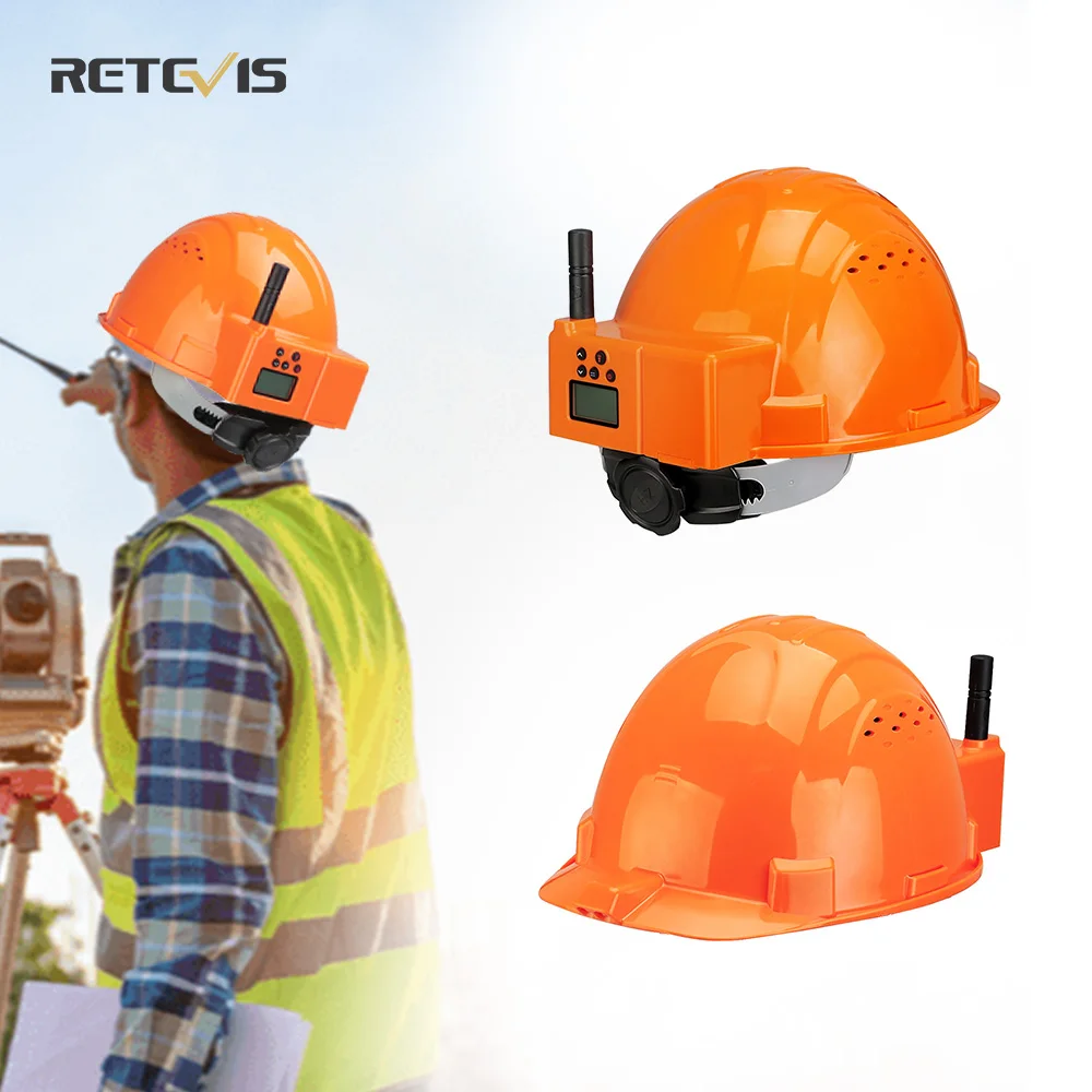 

RETEVIS RA616 Helmet Walkie Talkie PMR446 Two Way Radio Headset walkie-talkies Helmet for Construction industry Factory trucker
