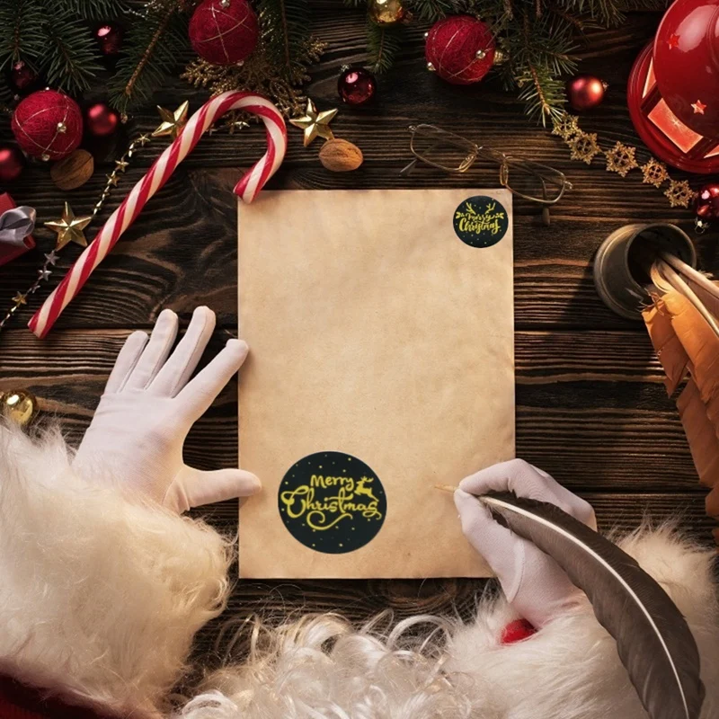 

Christmas Ornaments Sticker 8Rolls 500PCS Per Roll Very Suitable for Christmas Merry Christmas Decorations