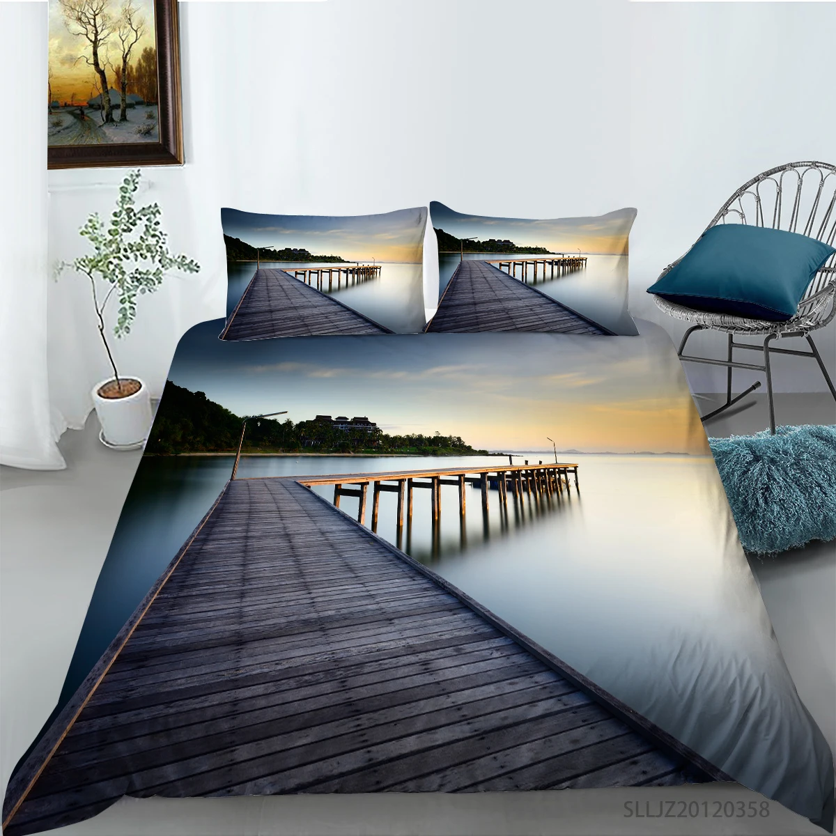 3D Чайка в закат печать высококачественные одеяла постельные принадлежности