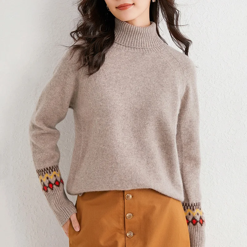 adishree 2020 woman winter 100% Cashmere sweaters and autumn knitted Pullovers High Quality Warm Female thickening Turtleneck