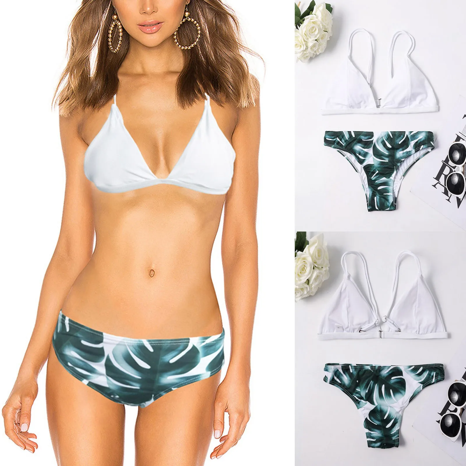 

Swimwear Woman Swimsuit Sexy Bikini 2021 New Push Up Bikini Set Bathing Suit Women Print Floral Beachwear Biquini Two Piece Suit