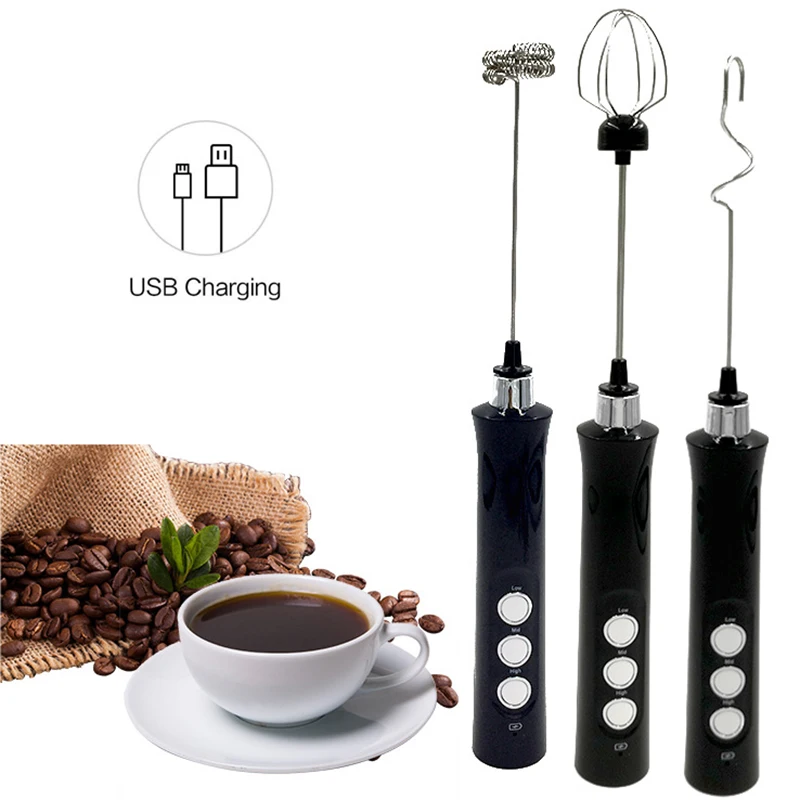 

Rechargeable Milk Frother Battery Operated,3-Speed Portable Travel Frother,Electric Milk Foamer Coffee Frother for Latte