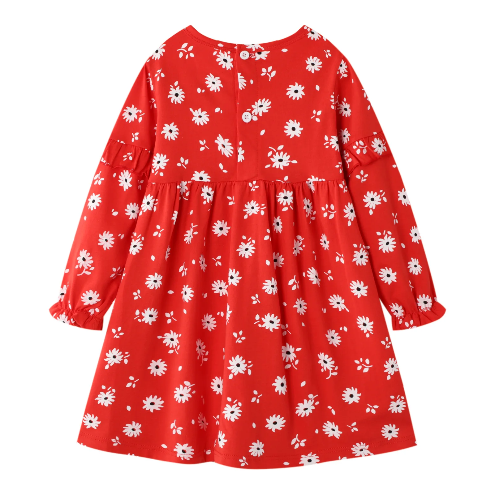 Poco maven Vestido de manga larga beb&eacute; ni&ntilde;as Oto&ntilde;o de algod&oacute;n rojo ropa infantes ni&ntilde;os ni&ntilde;as encantadora Causal vestido para ni&ntilde;os-1