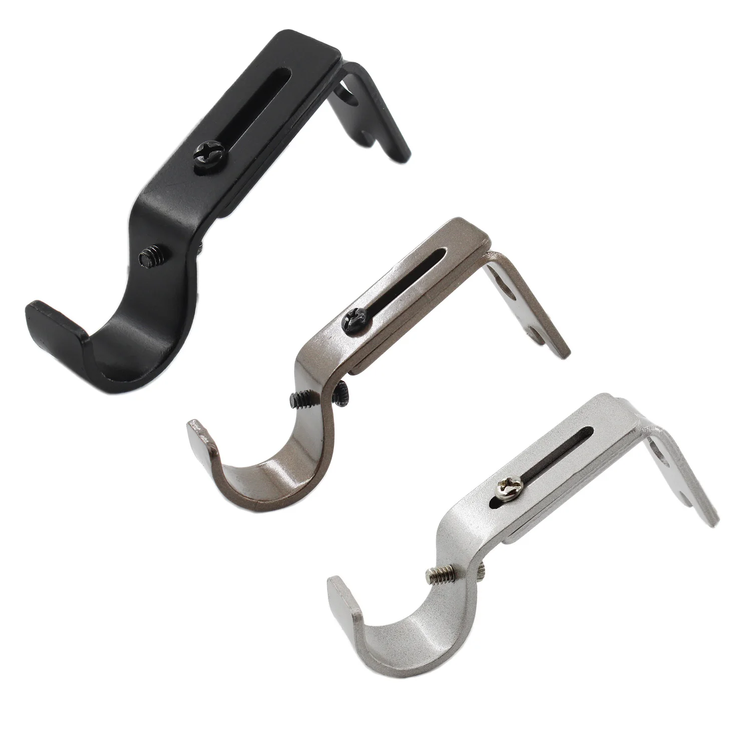 

Adjustable Curtain Rod Brackets,Heavy Duty Drapery Rod Holders Hardware Window Curtain Rod Support Hanger for 1''Rod with Screws