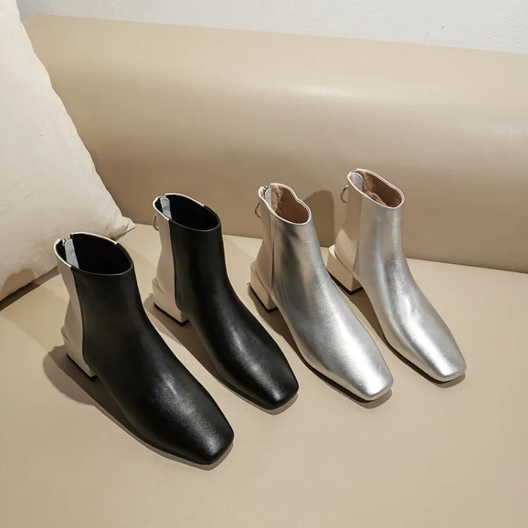 MLJUESE/женские ботильоны из коровьей кожи Сезон Зима Короткие плюшевые ботинки с