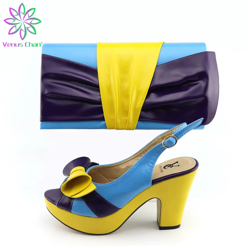 Модные туфли и подходящая сумка для нигеривечерние итальянские на высоком