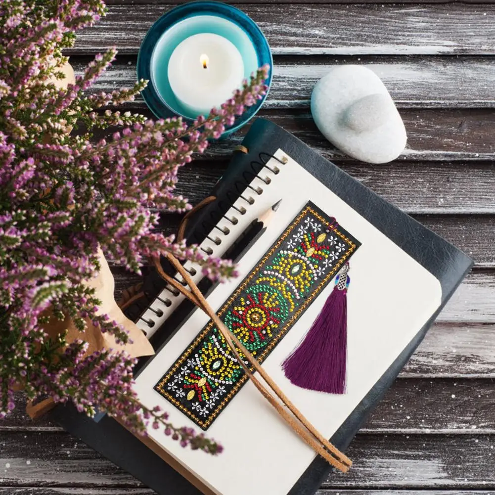 5D DIY алмазная живопись кожаный Закладка с кисточкой Книга Знаки страница со