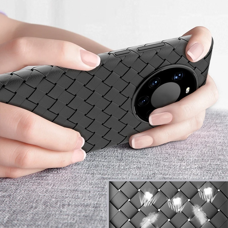 

for Huawei Mate40Pro Case Soft All-Inclusive Anti-Fall Woven Pattern