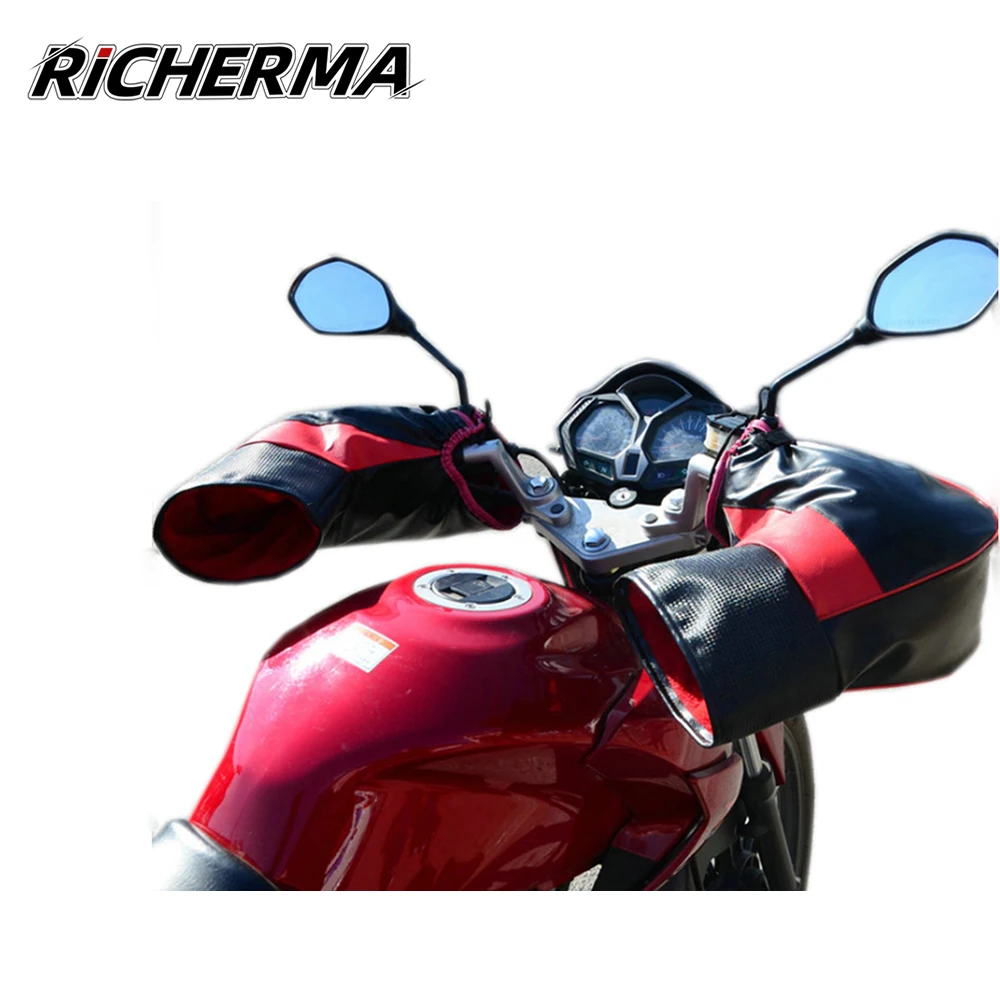 Зимние водонепроницаемые мотоциклетные перчатки мужские теплые ветрозащитные