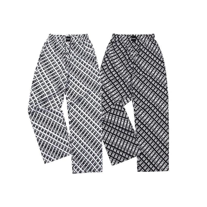 

2021 New Hip hop Vetements Loose Ovesized Trousers Hip Hop Cotton Hoodie Pants VTM Full Logo Men Streetwear Fashion Trousers