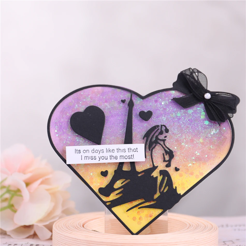 Металлические штампы DiyArts Love To Miss девушка в сердце для скрапбукинга изготовления