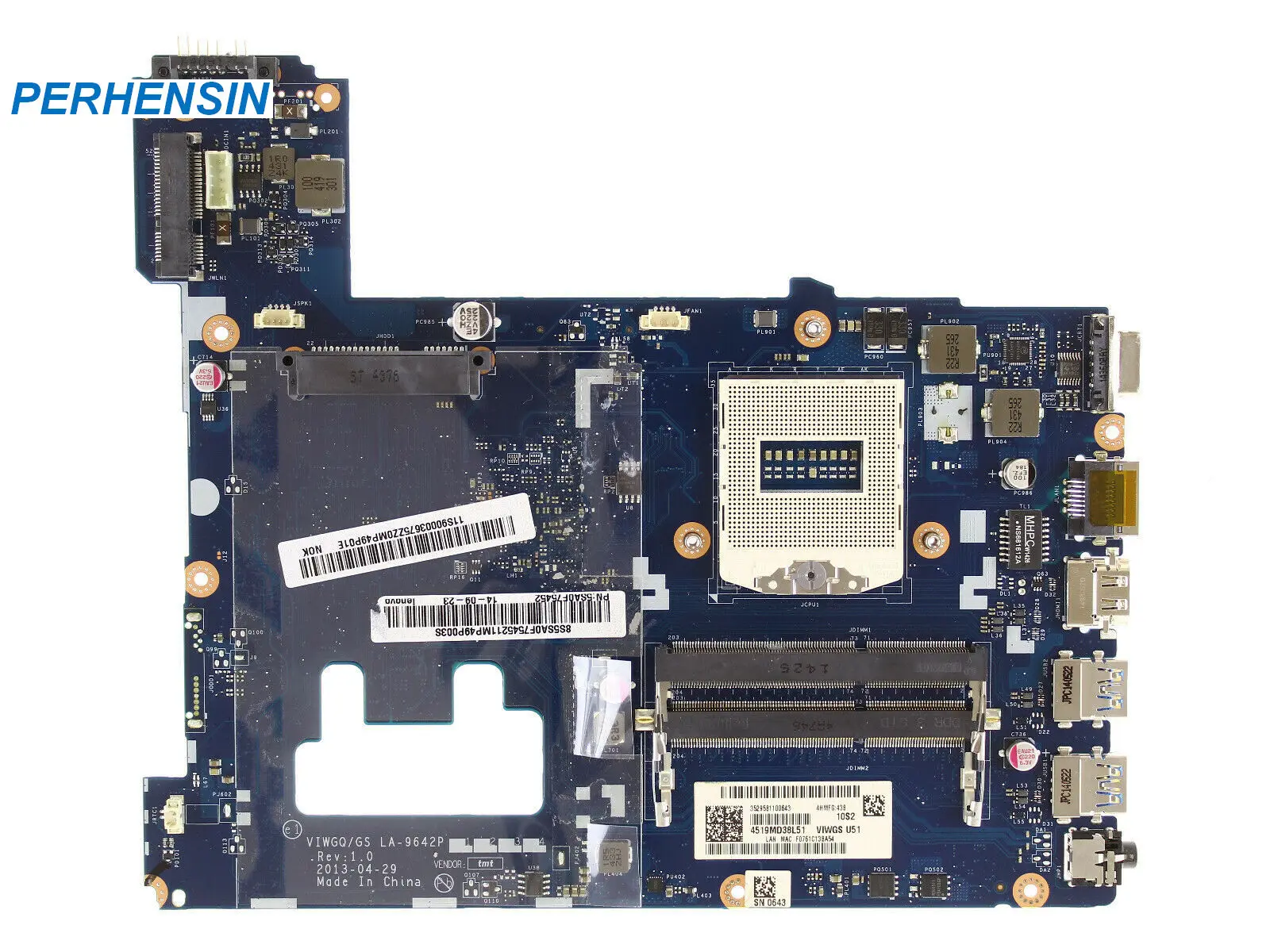 

FOR Lenovo G510 Mainboard LA-9642P Rev 1.0 rPGA947 HM86 SR17E 90003675