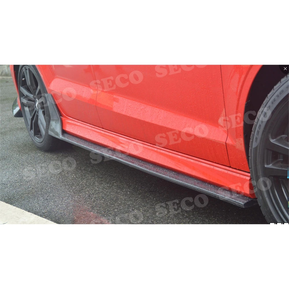Боковые юбки из углеродного волокна наборы для бампера для Audi A3 S3 RS3 4 двери- боковое лезвие двери фартуки