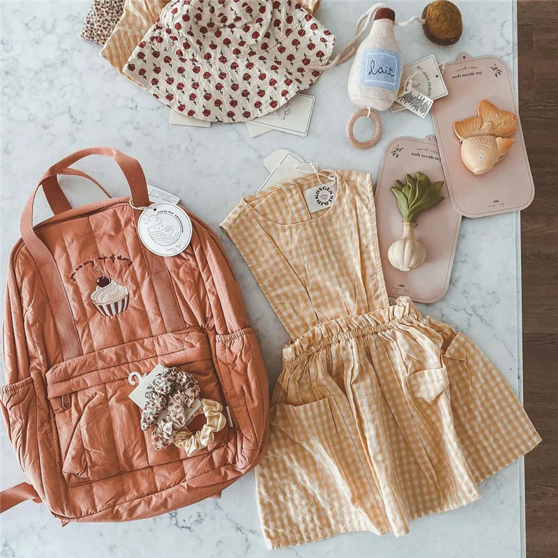 Brand Kids School Bags Beautiful Vintage Style Toddler Boy Girl Backpacks Children Brand Bags Cake Cherry Banana orange backpack