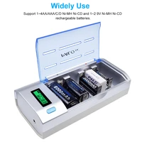 newest smart intelligent lcd display battery charger for 1 2v nicd nimh aaaaacd rechargeable battery 6f22 9v batteries