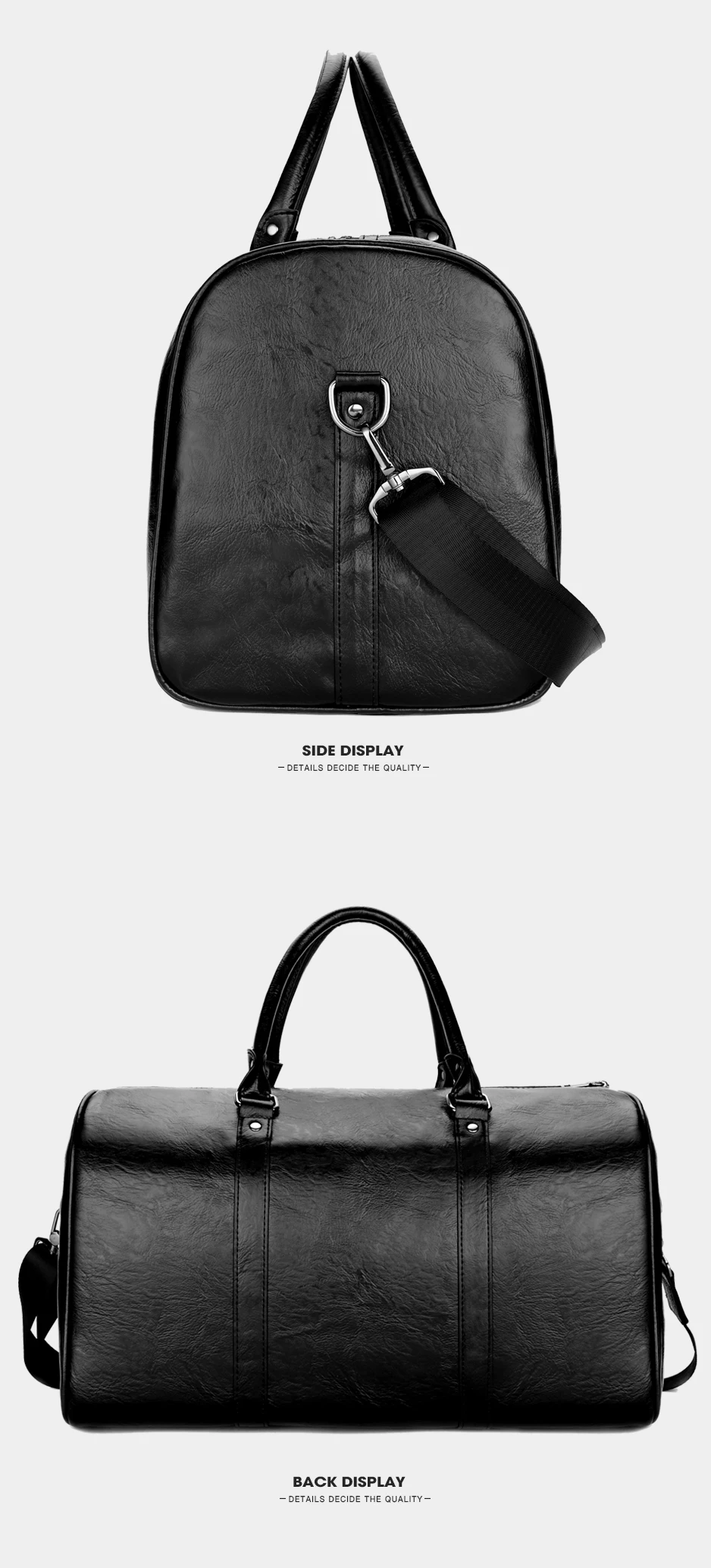 VICUNA POLO, повседневные деловые мужские дорожные сумки, большая Вместительная дорожная сумка, черная кожаная мужская спортивная сумка для короткой поездки