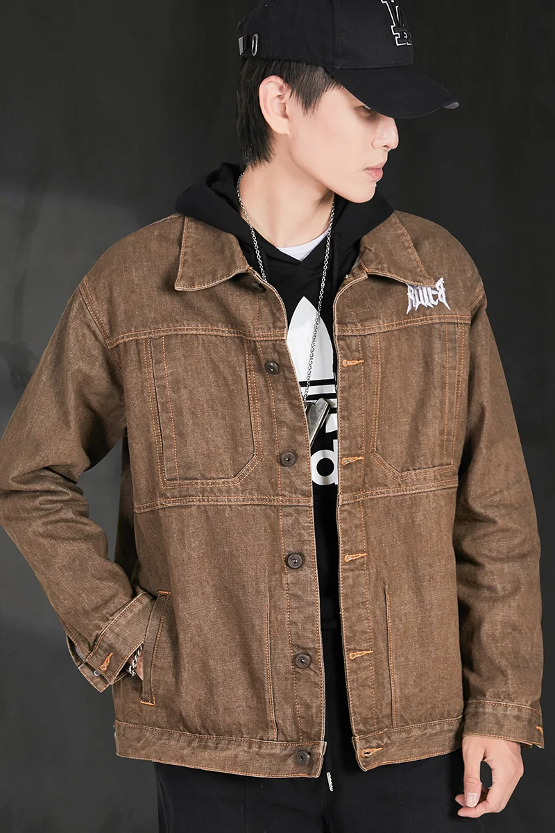 

2021 Men's Denim Jacket Spring And Autumn Fashion Casual Slim Fit Handsome Versatile Long-Sleeved Denim Jacket Male Couple