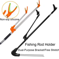 fishing rod bracket rack pole stand holder adjustable anti slip stainless steel fishing equipment telescopic fishing rods holder