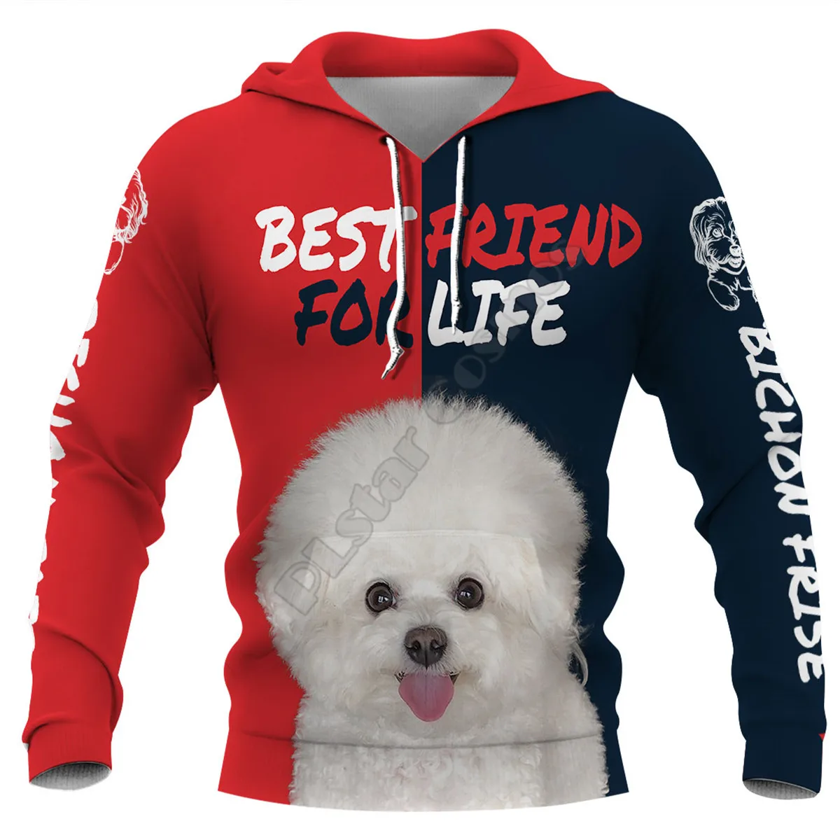 

Bichon Frise hoodie 3D Printed Hoodies Fashion Pullover Men For Women Sweatshirts Sweater Cosplay Costumes