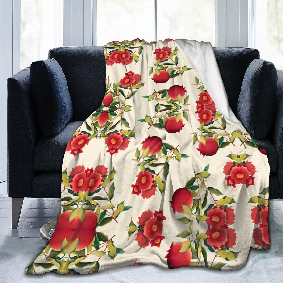 

Flannel Blanket Pomegrana Soft Thin Fleece Blanket Bedspread Cover for Bed Sofa Home Decor Dropship