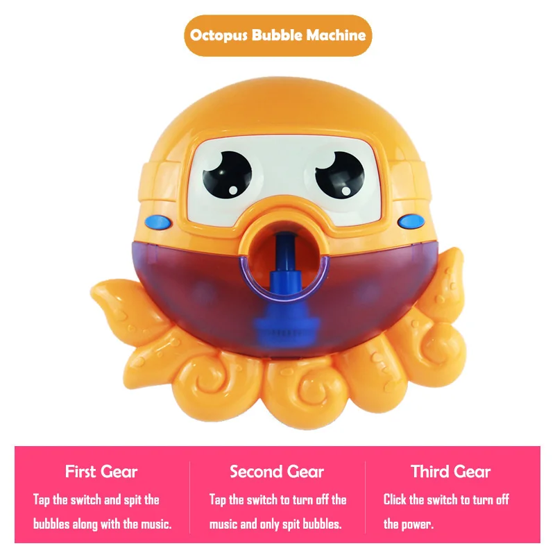 Octopus No Box B Bubble Краб игрушка для ванны машина Bubble крабы лягушка музыкальная Ванна мыло автоматический пузырь чайник Ванная комната для малышей Малыш игрушка подарок - Цвет: Octopus No Box B