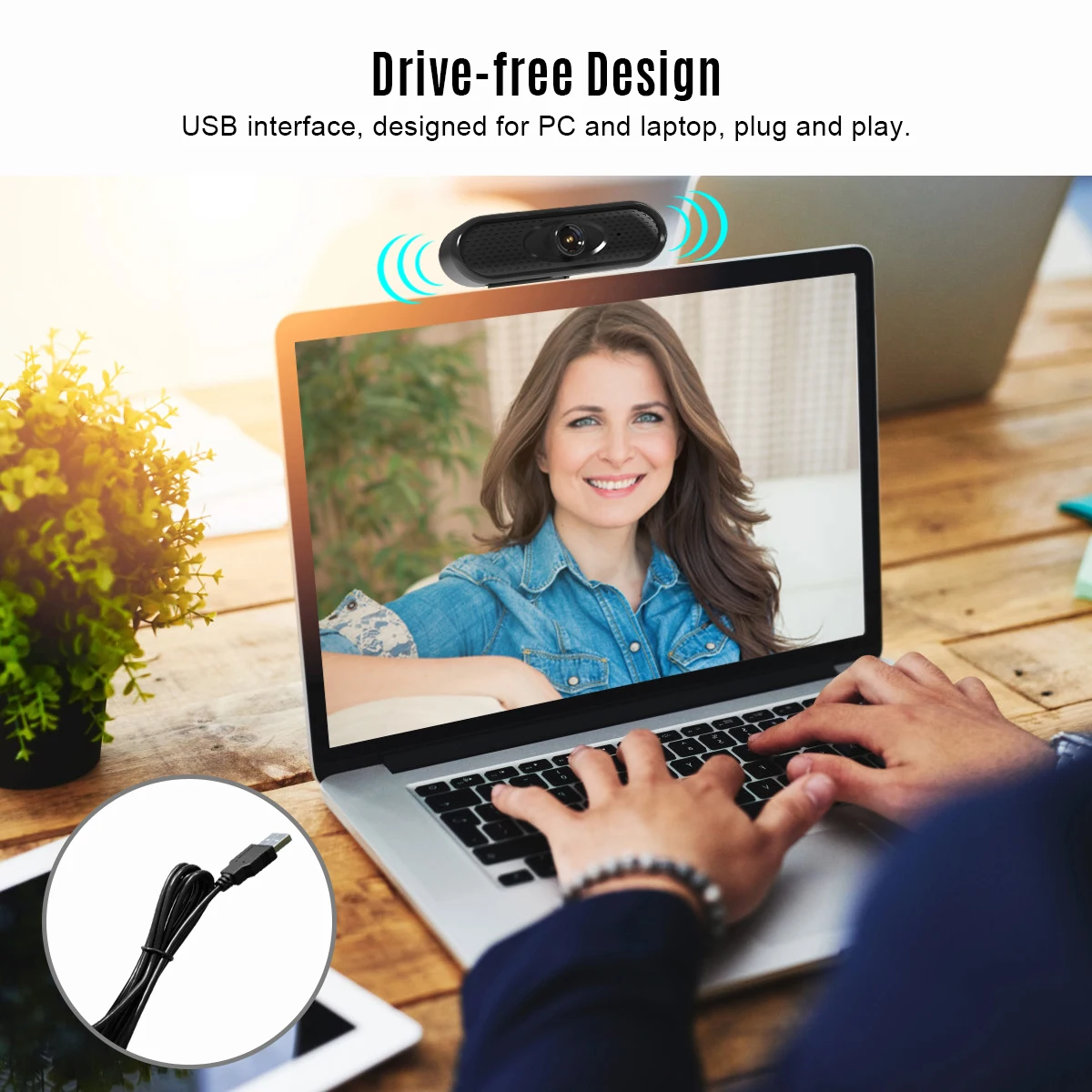 

USB Webcam 1080P/720P Web Camera Built-in Noise Reduction Microphone for PC Desktop Conferencing Live Streaming Online Teaching