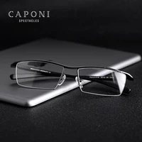 caponi titanium frame glasses men lense support prescription computer glasses half frame optical eyeglasses for men j8189