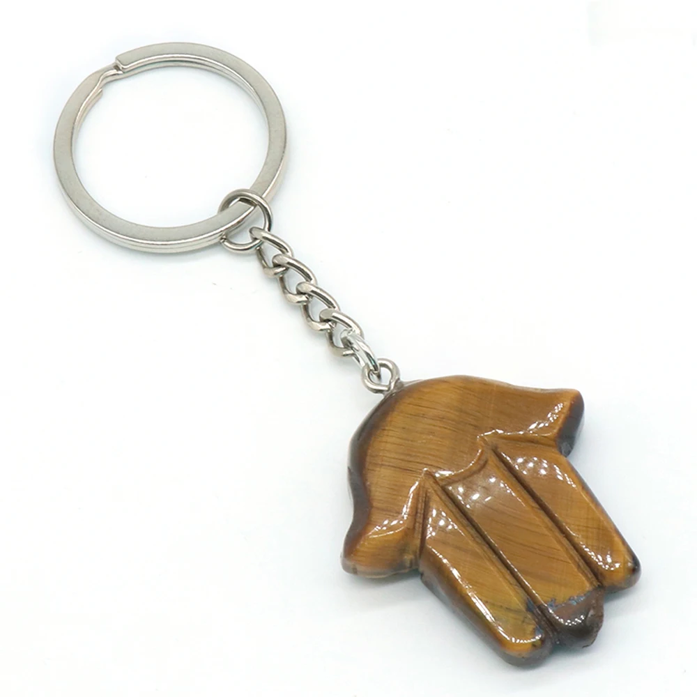 Цепочка для ключей женская из натурального агата подвеска в форме ладони