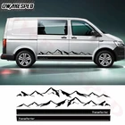 1 компл. Горы графика автомобиля наклейка Открытый Спорт Авто кузов двери боковые полосы виниловые наклейки для-Volkswagen Transporter T4 T5 T6